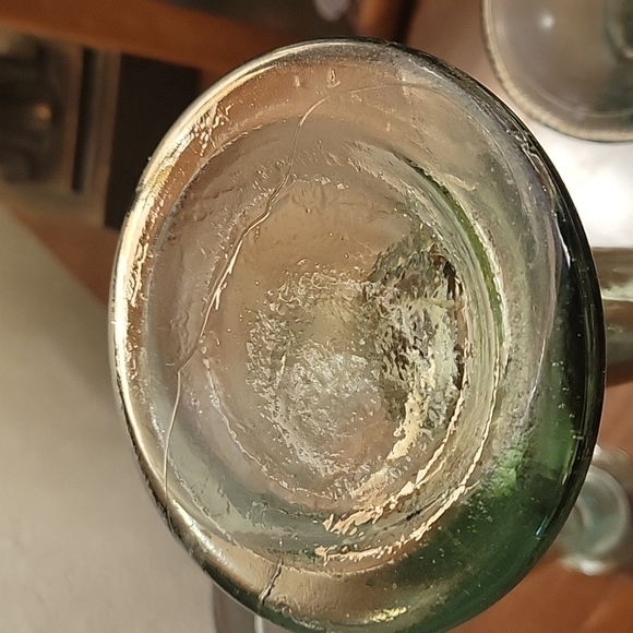 VTG Contemporary Recycled Green Glass Candlestick Holders Bud Vases Set - Picture 5 of 9